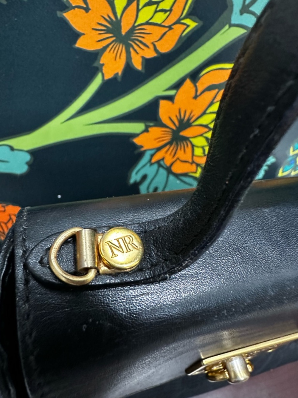 Nina Ricci Black Mini Top-Handle Bag with Gold Hardware - Picture 7 of 12